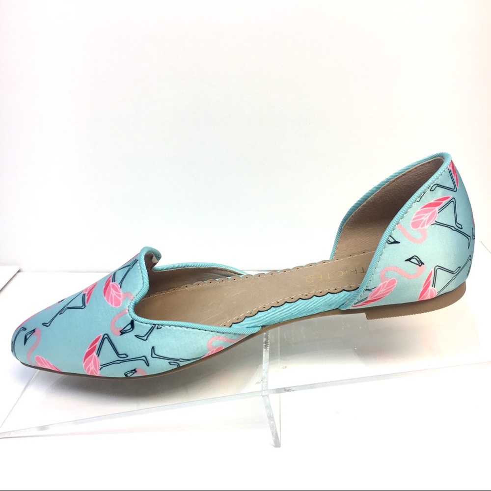 Flamingo Print D’Orsay Flats Rounded Toe - Picture 5 of 8
